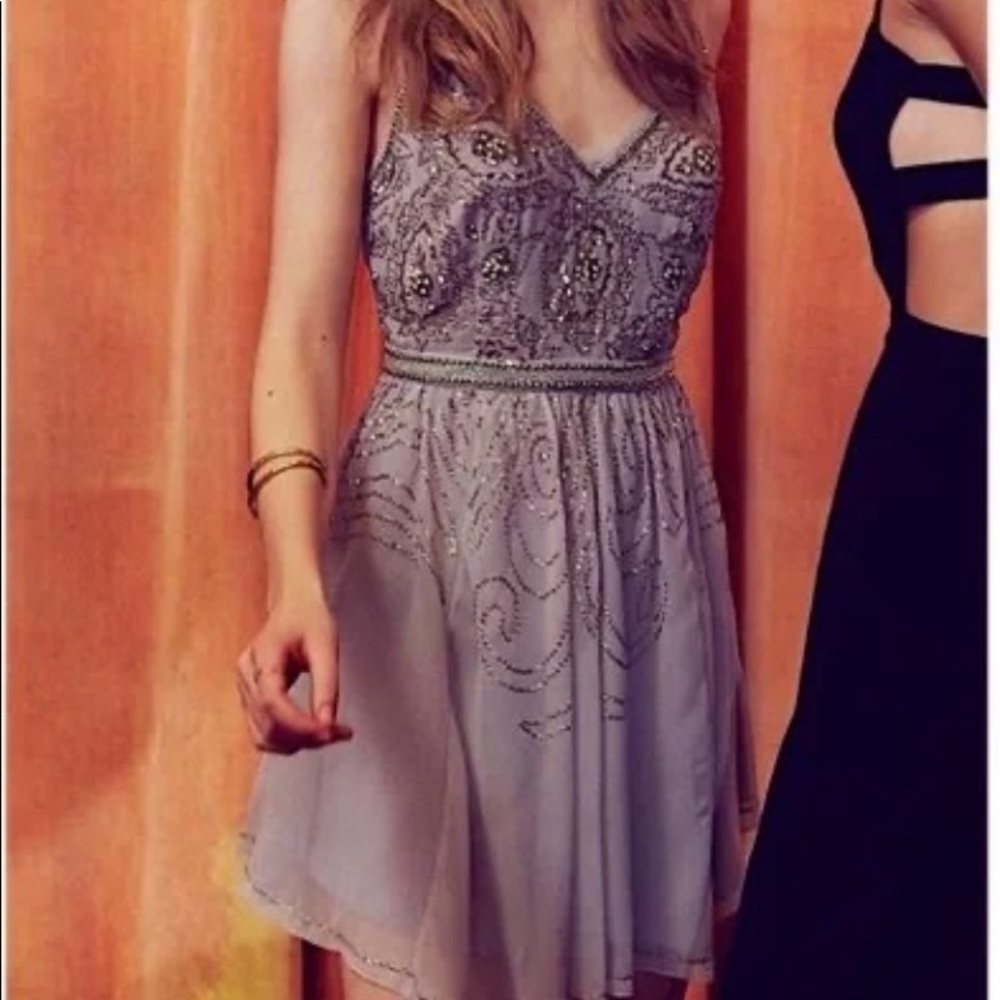 Urban Outfitters Kimchi Blue gray beaded dress